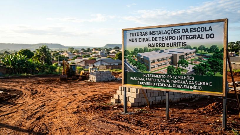 Tangará da Serra ganhará escola de tempo integral no Bairro Buritis com investimento de R$ 12 milhões